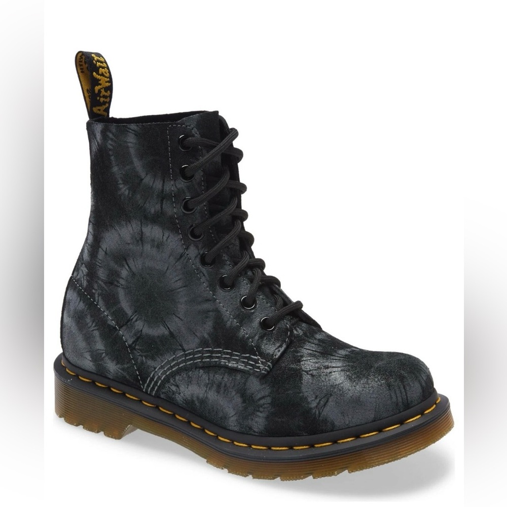 Dr. Martens Black Tie-Dye 8-Eye Lace-Up Boots